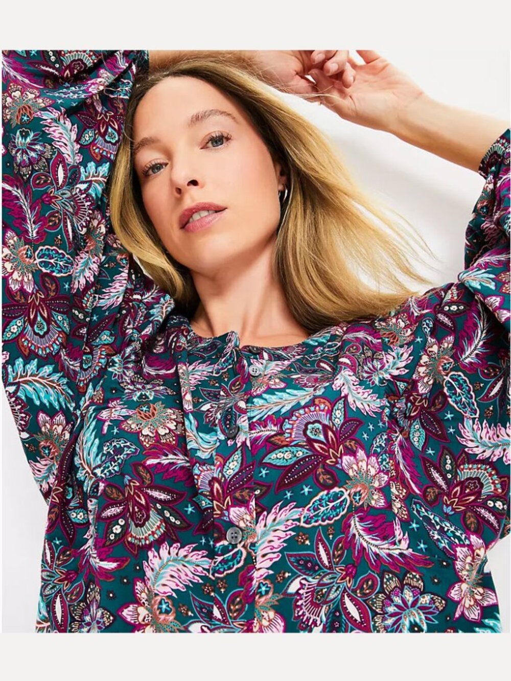 Loft Floral Blouse - Large - LIKE NEW